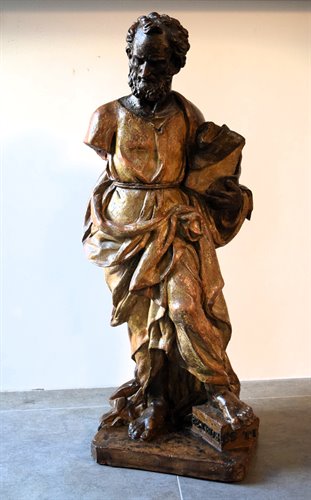 "Saint Peter" Bronze and terracotta sculpture